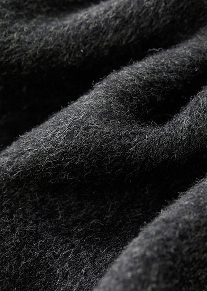 Sentubila casaco de lã de luxo para mulheres 2024 inverno gola redonda reta único breasted roupas femininas de alta qualidade w44o56591