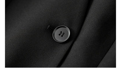 Sentubila mulher 3 peça conjunto roupas 2025 outono moda escritório wear preto colete blazer jaquetas perna larga calça conjunto 141z53019