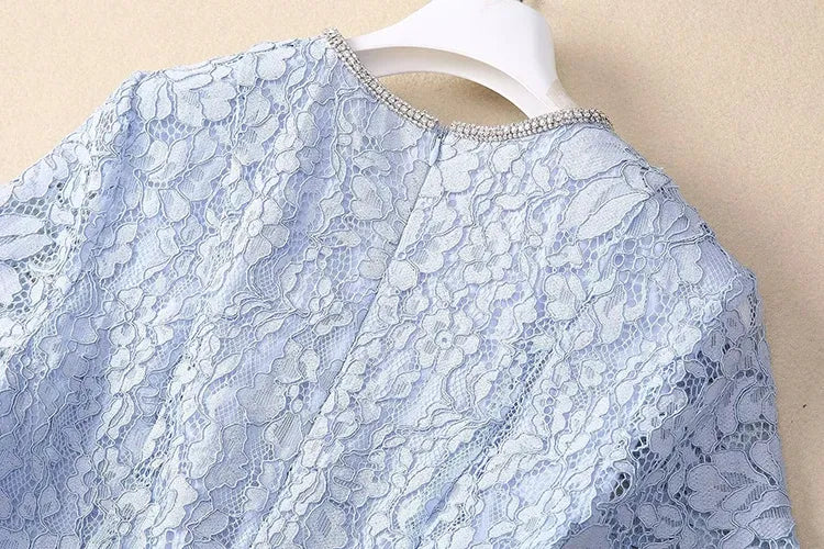 Vestido de Renda Midi Elegante Valentina Rubra