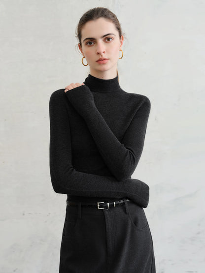 Blusa Térmica Feminina Vienne Meia Gola cinza escuro AlmaChic