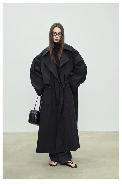 Trench Coat Oversized Feminino Camille — Estilo Europeu e Versatilidade Casual
