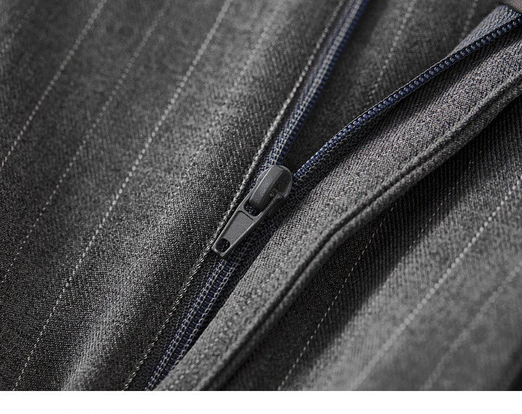 Sentubila feminino textura listrado calça ternos 2024 inverno entalhado pescoço único botão calças de perna reta 2 peça conjunto 143z56524