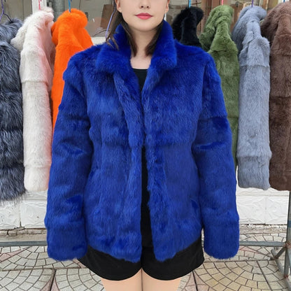 Casaco Feminino de Pele de Coelho Fancy Margaux