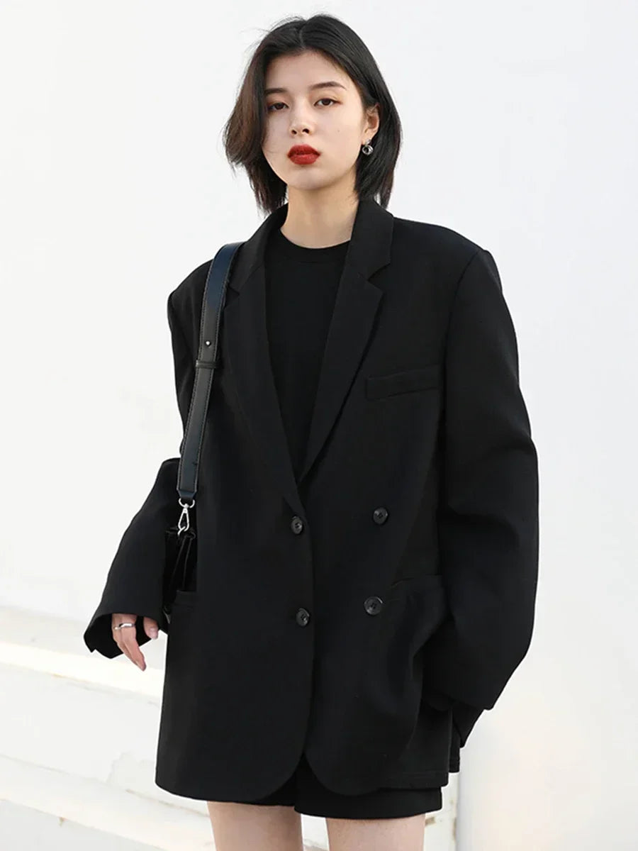 CHIC VEN-Blazer de manga comprida feminino, casacos coreanos casuais, monocromáticos, roupas de escritório com todos os fósforos, moda elegante, primavera, outono, 2023