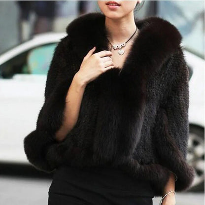 Chales de piel de visón tejidos auténticos para mujer, Otoño Invierno de lujo, cuello de piel de zorro, Pashmina de piel para mujer, capa nupcial, chaqueta