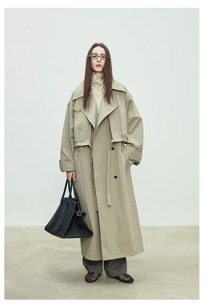 Trench Coat Oversized Feminino Camille — Estilo Europeu e Versatilidade Casual