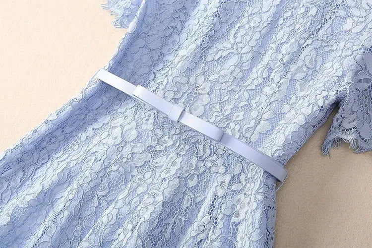 Vestido de Renda Midi Elegante Valentina Rubra