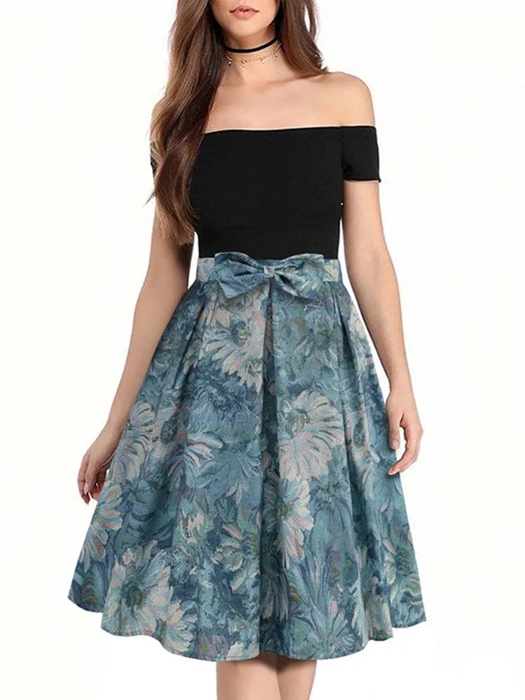 Saia de verão com estampa floral feminina cintura alta balanço 50s vintage retro rockabilly midi saias plissadas faldas