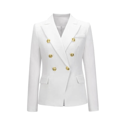 Blazer Feminino Majestic Gold – Alfaiataria com Botões Dourados