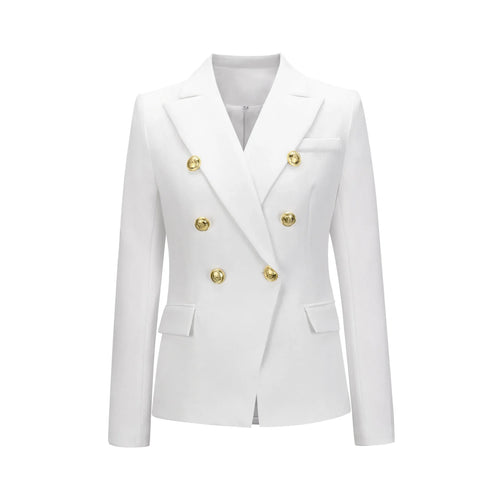 Blazer Feminino Majestic Gold – Alfaiataria com Botões Dourados