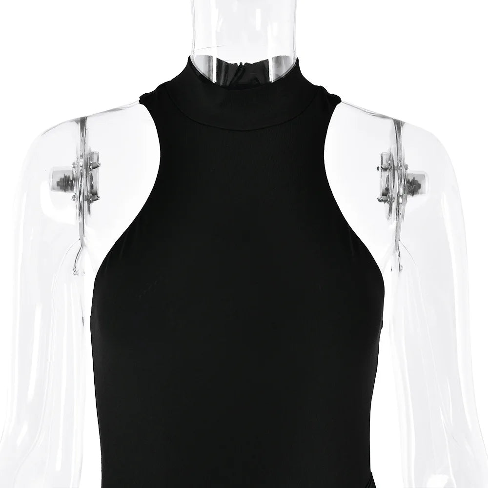 Vestido Maxi Elegante em Cetim com Recortes - AlmaChic