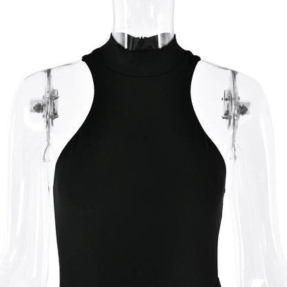 Vestido Maxi Elegante em Cetim com Recortes - AlmaChic