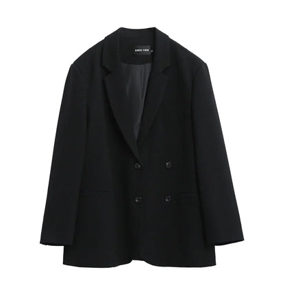 CHIC VEN-Blazer de manga comprida feminino, casacos coreanos casuais, monocromáticos, roupas de escritório com todos os fósforos, moda elegante, primavera, outono, 2023