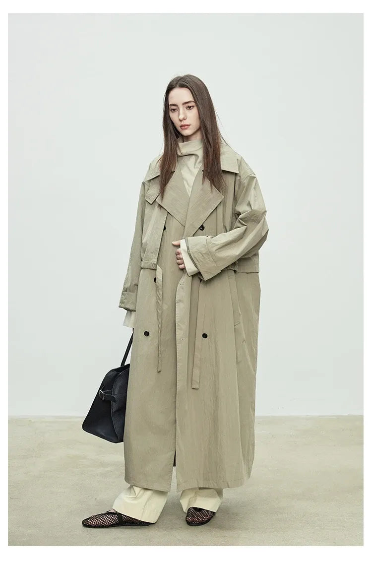 Trench Coat Oversized Feminino Camille — Estilo Europeu e Versatilidade Casual