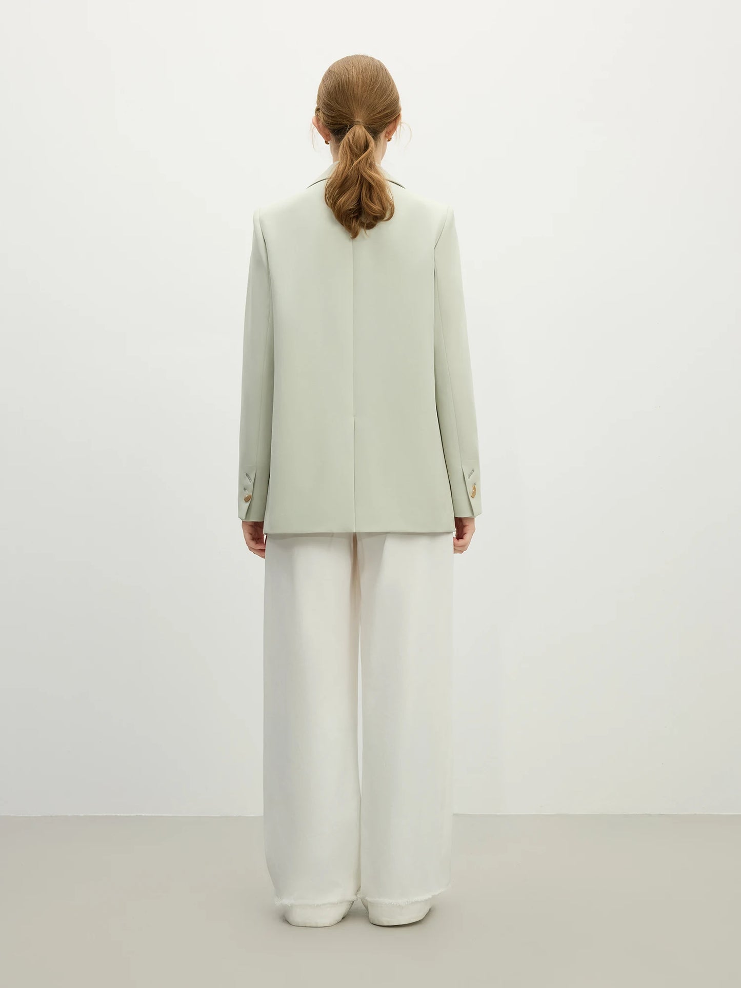 Fsle versátil estilo elegante blazer jaqueta para mulher 2025 nova chegada design exclusivo escritório solto topo verde chique casaco 25fs11075