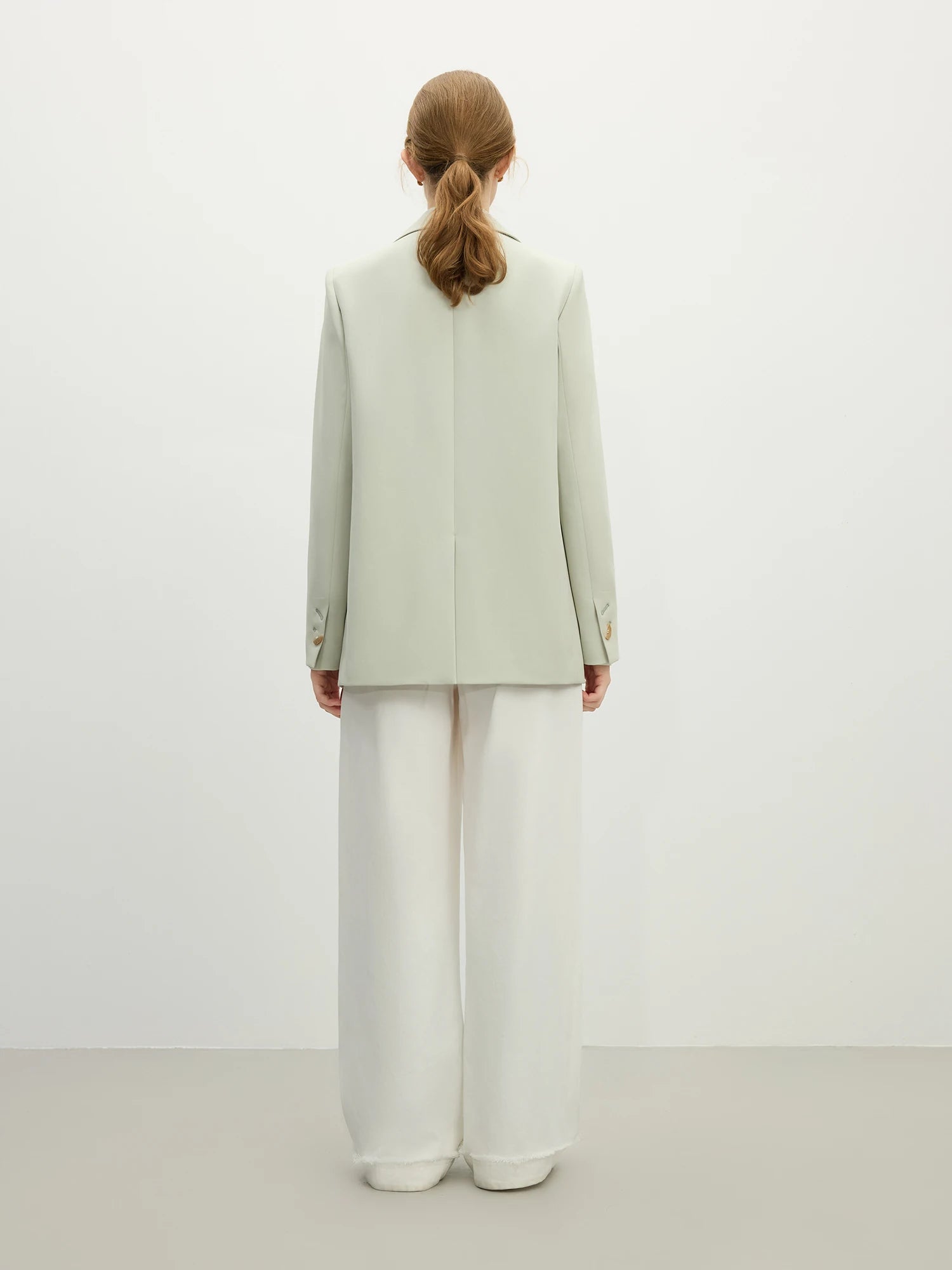 Fsle versátil estilo elegante blazer jaqueta para mulher 2025 nova chegada design exclusivo escritório solto topo verde chique casaco 25fs11075