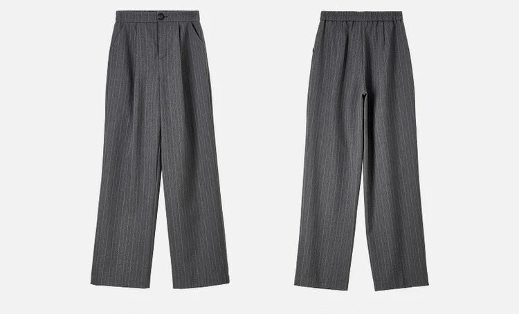 Sentubila feminino textura listrado calça ternos 2024 inverno entalhado pescoço único botão calças de perna reta 2 peça conjunto 143z56524