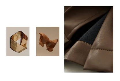 Calça de Couro Feminino PU Minimal – Corte Reto e Estilo Atemporal - AlmaChic