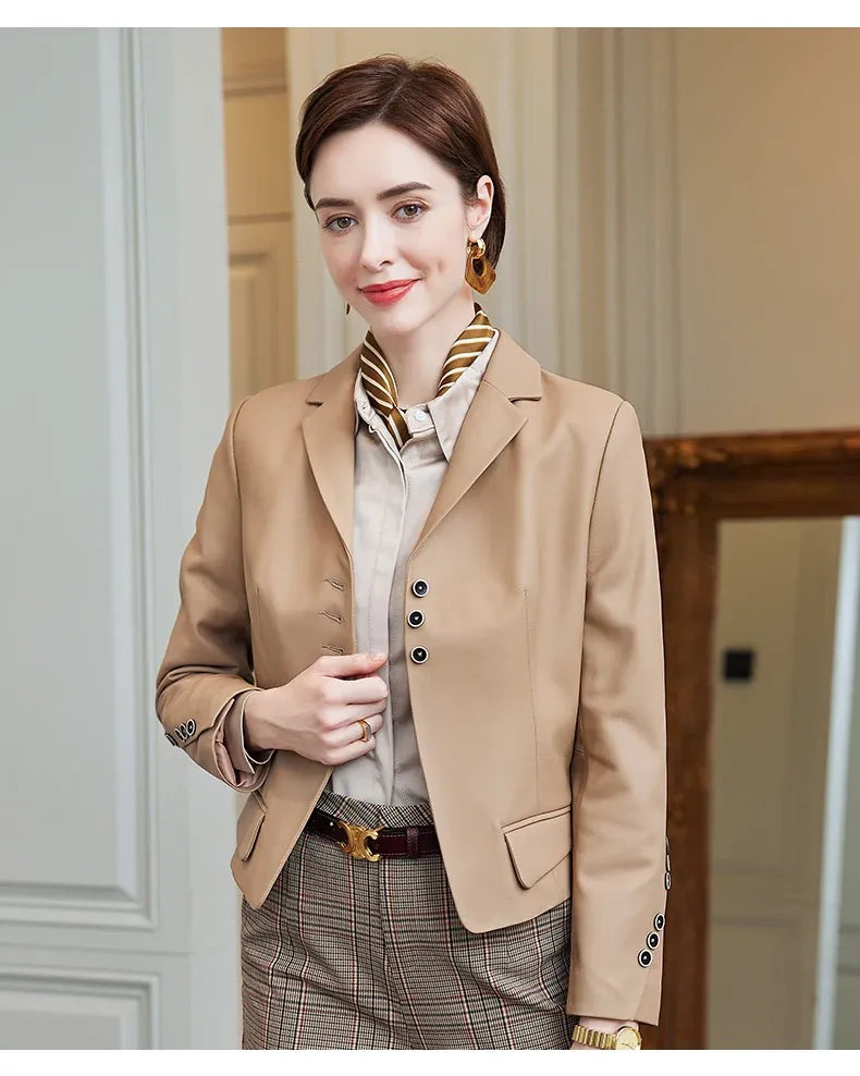 Jaqueta Feminina de Couro Helena