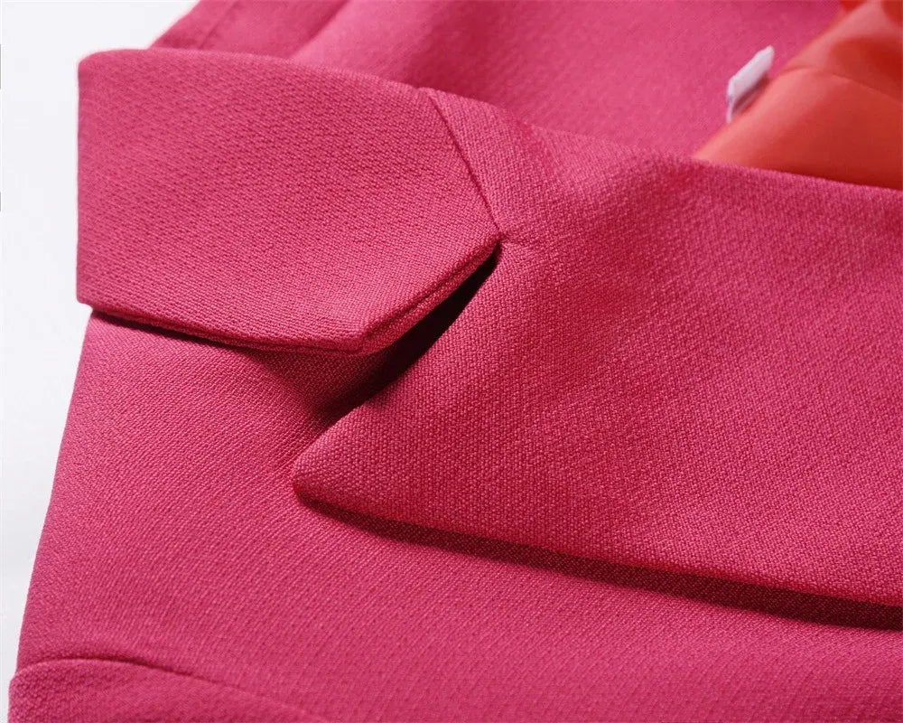 Blazer Feminino Majestic Gold – Alfaiataria com Botões Dourados