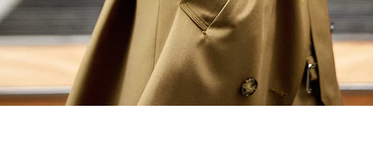 Sentubila-Elegante Trench Coat Longo Feminino, Blusão Solto, Jaqueta Traseiro Duplo, Casacos, Inverno, Outono, 123F42871