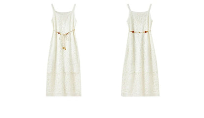 Sentubila boho deslizamento vestido feminino verão borla sem mangas vestido de verão 2025 nova coleção branco elegante rendas vestidos longos q52ld0165