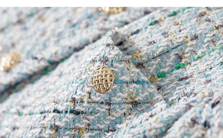 Sentubila recortado tweed jaqueta para mulher 2024 outono elegante moda outerwear o-pescoço casacos curtos roupas femininas 143w56772x