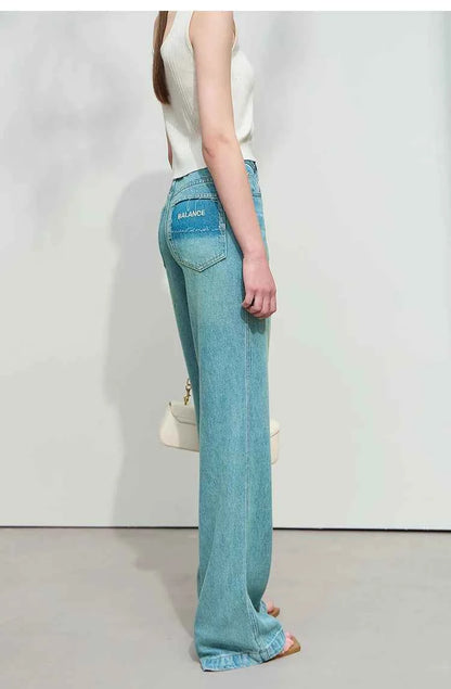 Calça Wide Leg Feminina Élise Soft Denim – Leveza Elegante que Transforma Sua Presença