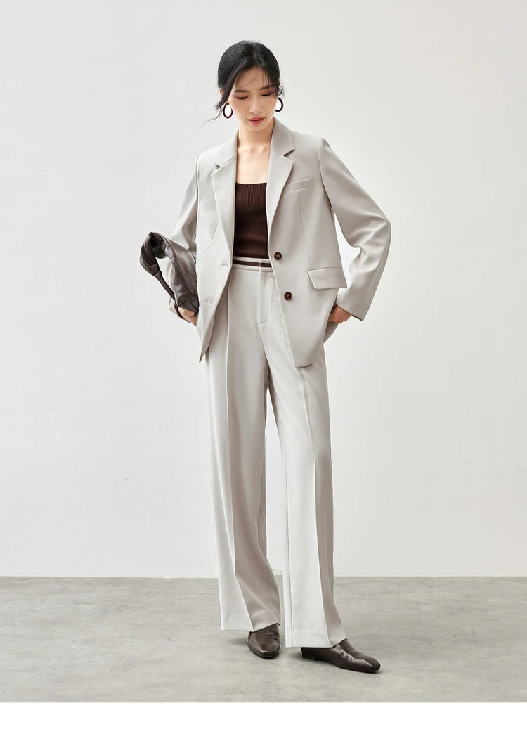 Sentubila textura solta casaco sob medida para mulher 2025 outono turn down collar escritório senhora trabalho negócios feminino blazer 143x56249