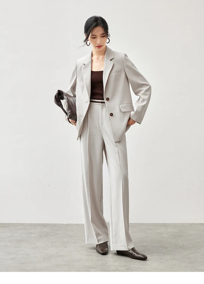 Sentubila textura solta casaco sob medida para mulher 2025 outono turn down collar escritório senhora trabalho negócios feminino blazer 143x56249