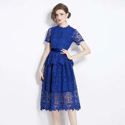 Vestido de Renda Midi Floral Feminino Aurora