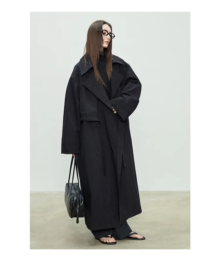 Trench Coat Oversized Feminino Camille — Estilo Europeu e Versatilidade Casual