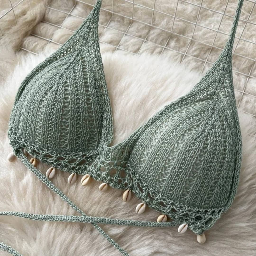 Saída de Praia Crochê Modelo Longo Verde Sálvia