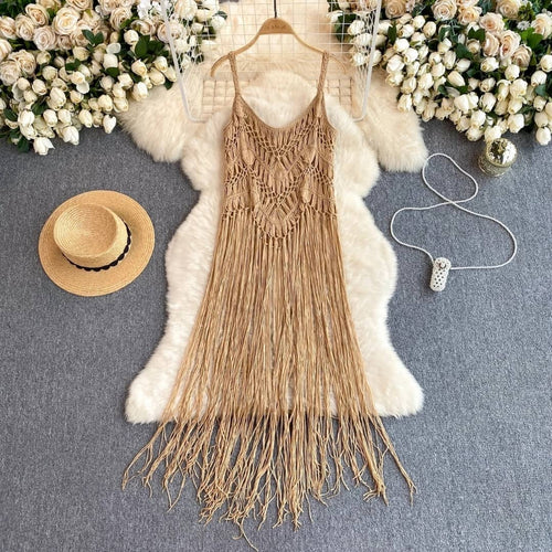 saida de praia vestido croche areia dourada lily look completo boho chic