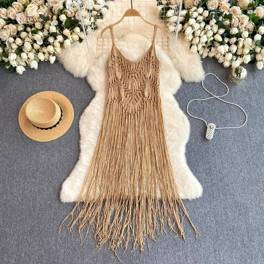 saida de praia vestido croche areia dourada lily look completo boho chic