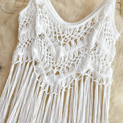 Saída de Praia Vestido de Crochê Branco – Lily