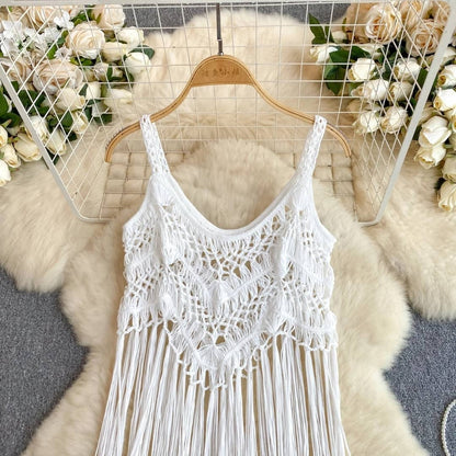 Saída de Praia Vestido de Crochê Branco – Lily