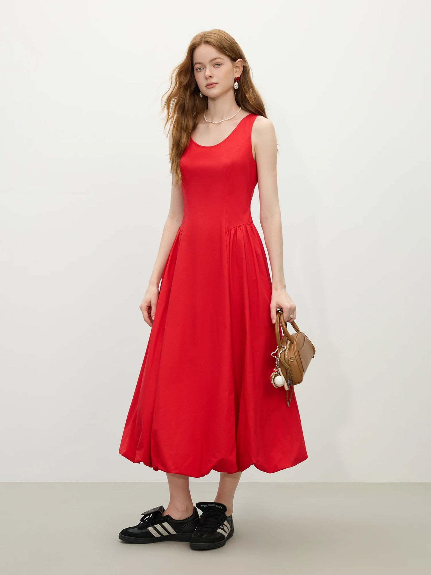 Fsle 【dois comprimentos】sweety feminino vestidos longos para mulheres 2025 primavera verão novo sem mangas bud chique colete vestido 25fs11302 25fs11030