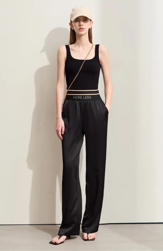 Calça Pantalona Feminina Cintura Alta Alfaiataria Summer Light