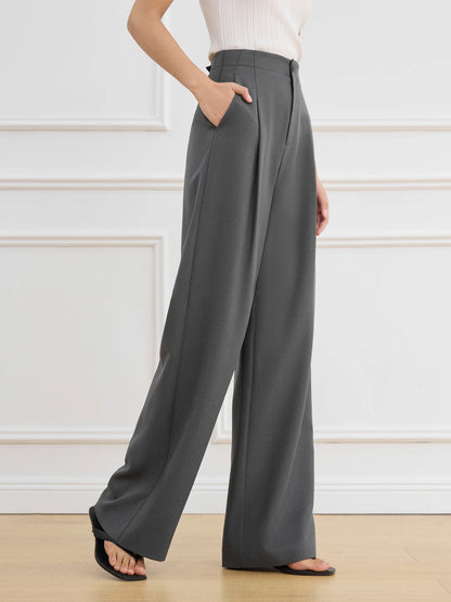 FSLE Women Spring Black Suit Sets Office Lady Temperament Short Single Button Blazers Full Length Trousers 25FS11065+25FS11066