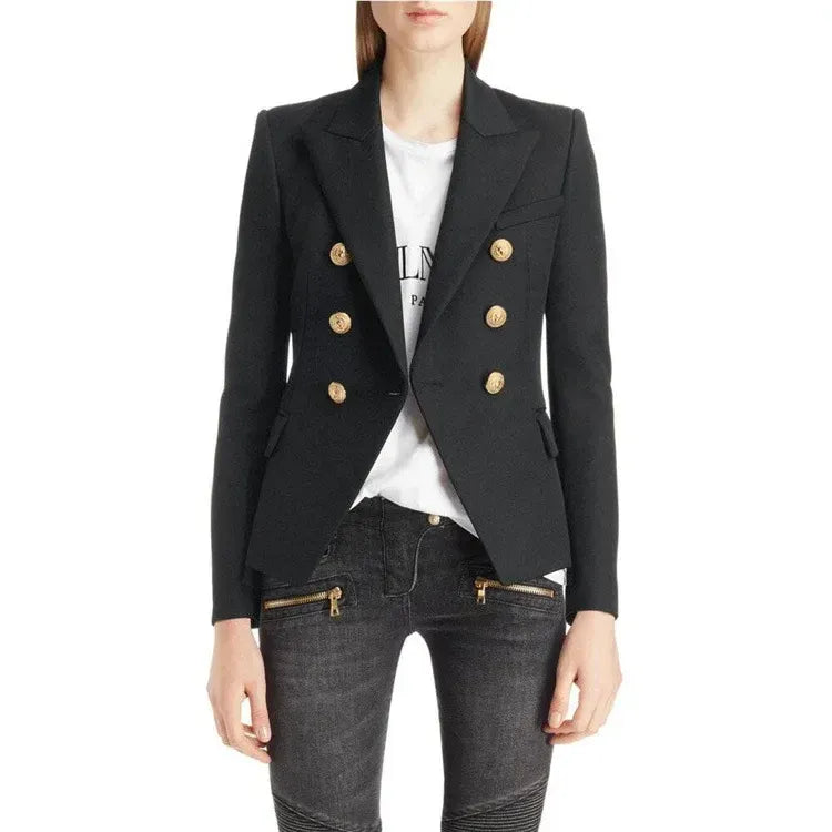 Blazer Feminino Majestic Gold – Alfaiataria com Botões Dourados