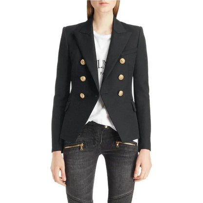 Blazer Feminino Majestic Gold – Alfaiataria com Botões Dourados