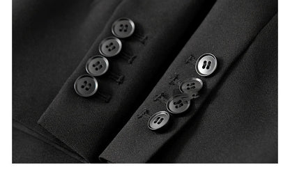 Sentubila mulher 3 peça conjunto roupas 2025 outono moda escritório wear preto colete blazer jaquetas perna larga calça conjunto 141z53019