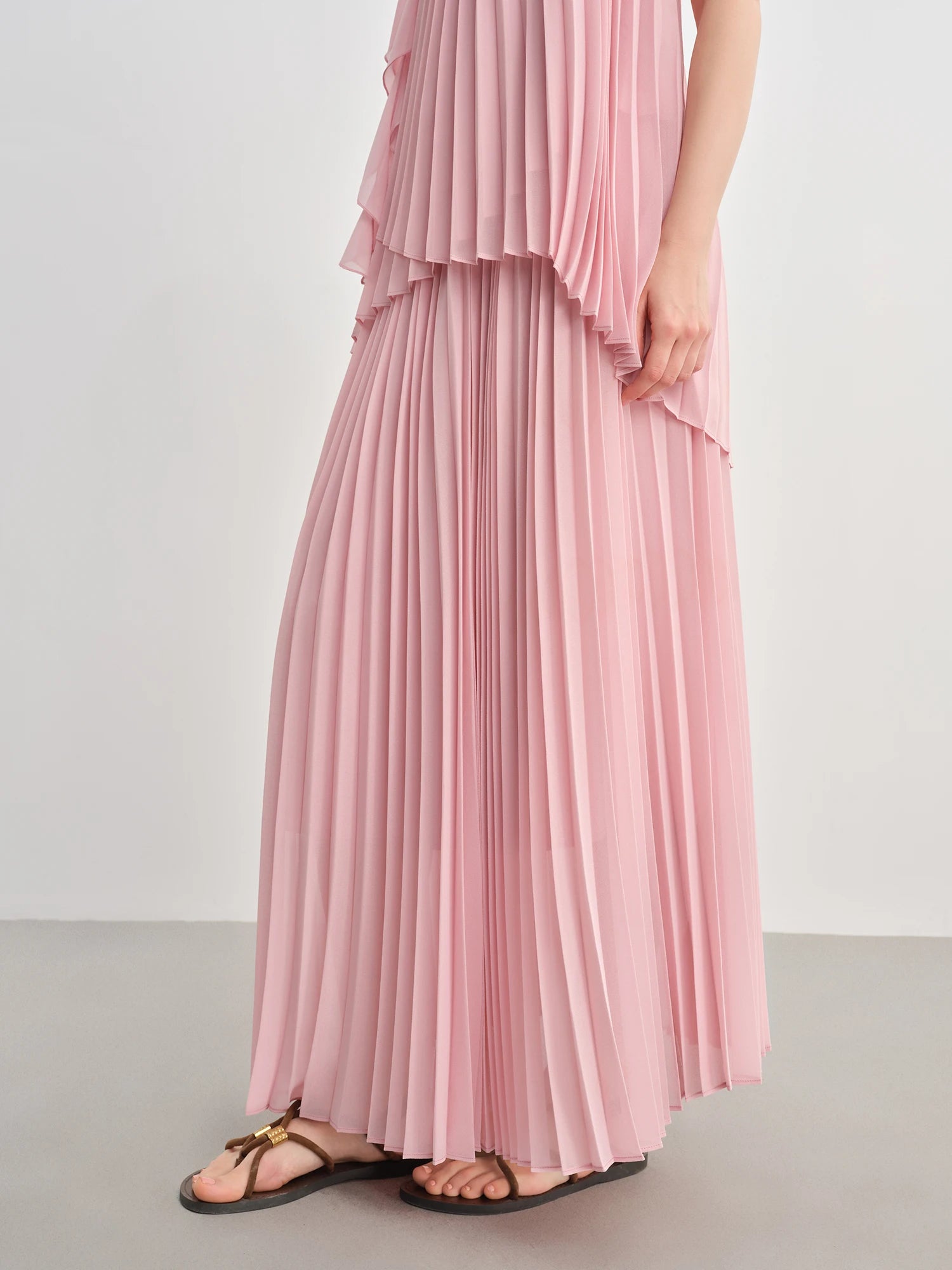 Dushu plus size moda terno para as mulheres verão 2025 nova flor tridimensional blusa de tiras cintura alta saia longa plissada