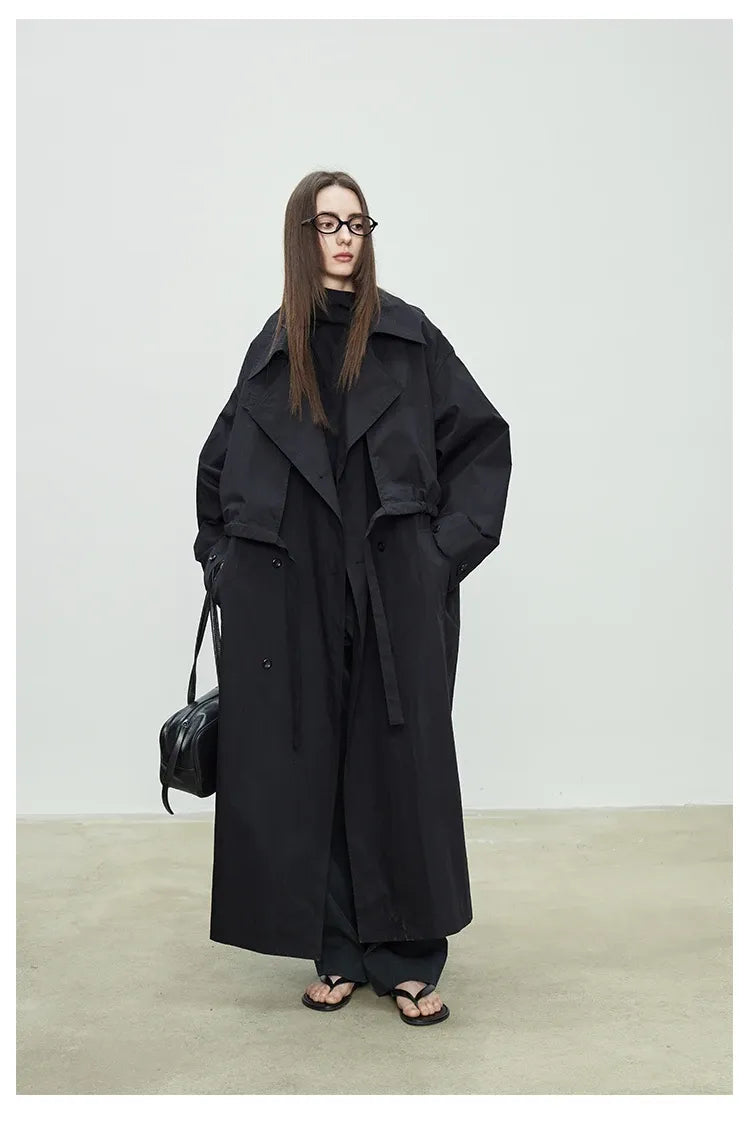 Trench Coat Oversized Feminino Camille — Estilo Europeu e Versatilidade Casual