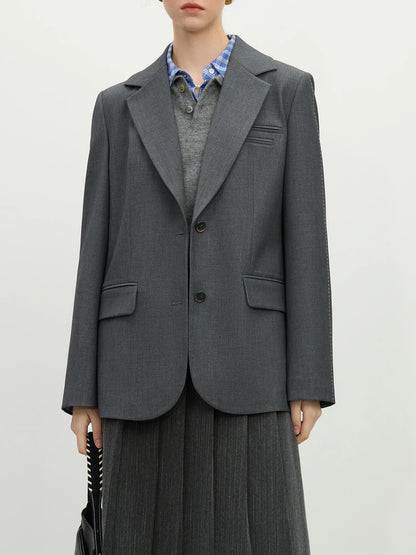 Fsle rosa cinza elegante estilo casual blazer jaqueta para mulher 2025 primavera novo design versátil streetwear chique outfits 25fs11224