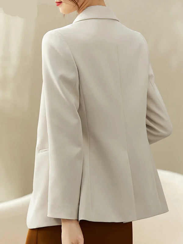 Sentubila sólida blazer senhora do escritório profissional novo único botão de trabalho em linha reta terno jaqueta blazer para mulher 123x43564