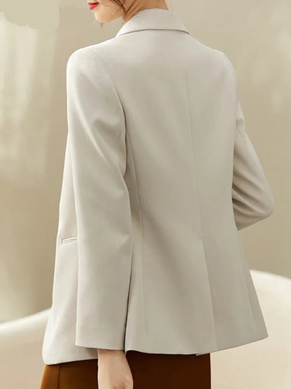 Sentubila sólida blazer senhora do escritório profissional novo único botão de trabalho em linha reta terno jaqueta blazer para mulher 123x43564