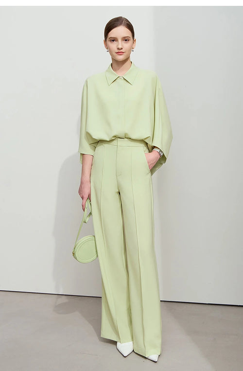 Camisa Manga Rotativa Elegância Minimalista - AlmaChic