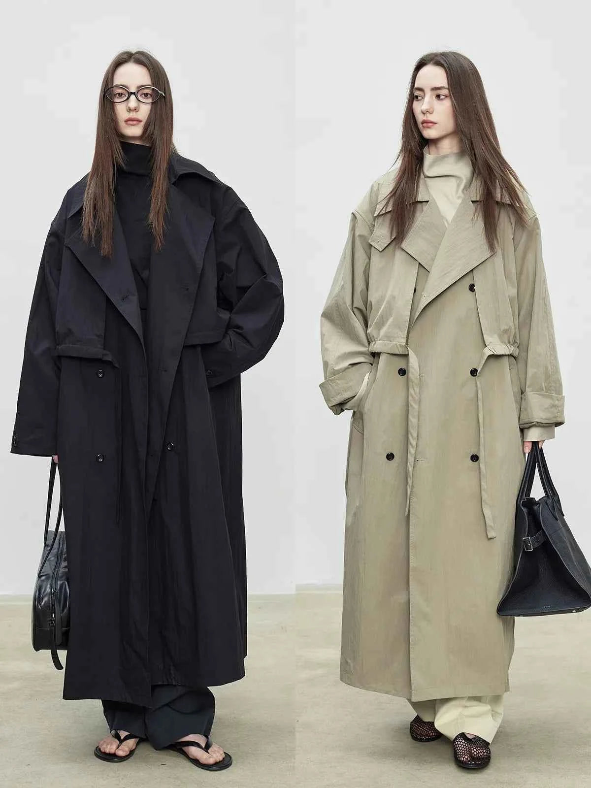 Trench Coat Cáqui Oversized Feminino — Elegância Atemporal